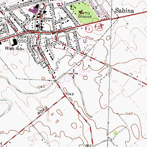 Topographic Map of Sabina Manor Estates, OH