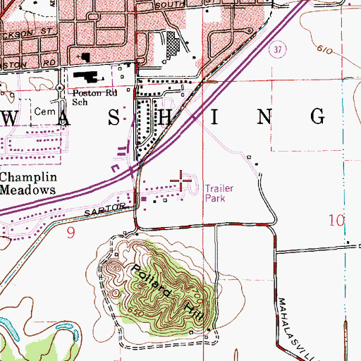 Topographic Map of Frakers Mobile Home Court, IN
