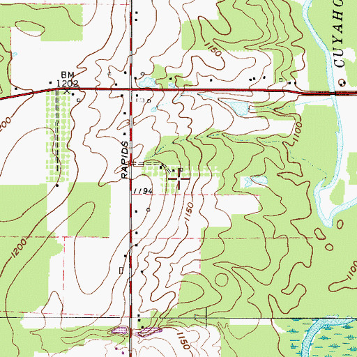 Topographic Map of Blue Jay Orchard, OH
