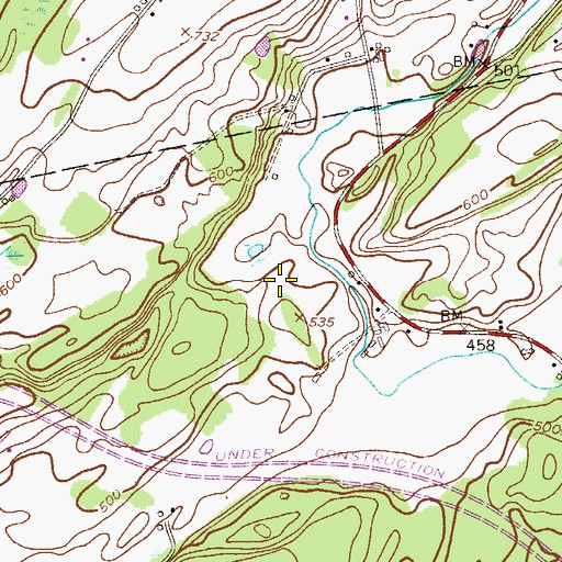 Topographic Map of Longmeadow Farm, NJ
