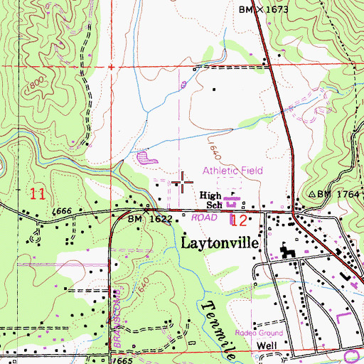 Topographic Map of Laytonville Continuation High School, CA