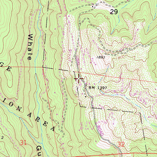 Topographic Map of Whale Gulch Elementary School, CA