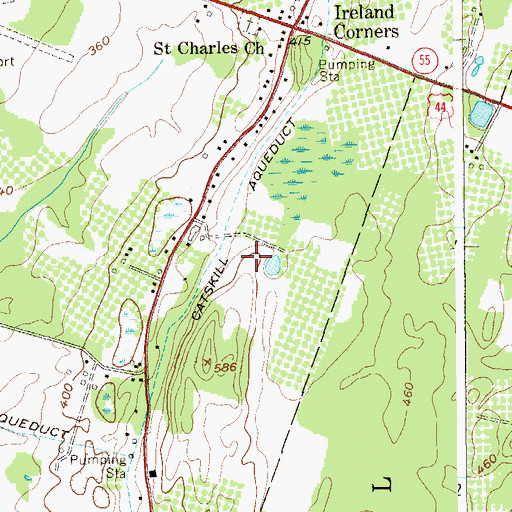 Topographic Map of Wright Farms, NY
