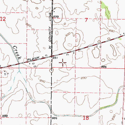 Topographic Map of Plank Road Apple Orchard, IL