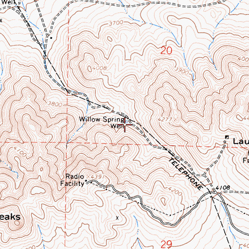 Topographic Map of Willow Spring Well, CA