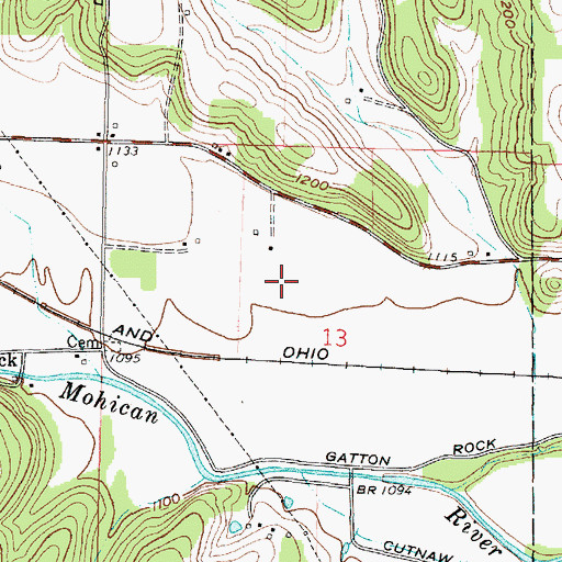 Topographic Map of Clearfork Mobile Home Park, OH