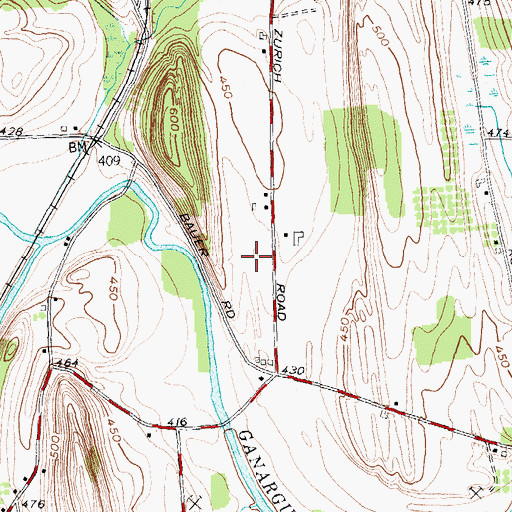 Topographic Map of Crowfield Farm, NY