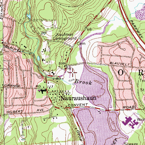 Topographic Map of Van Houten Farms, NY