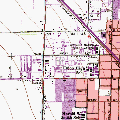 Topographic Map of Triple T Mobilcity, AZ