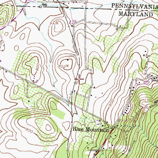 Topographic Map of Hardings Orchard, MD