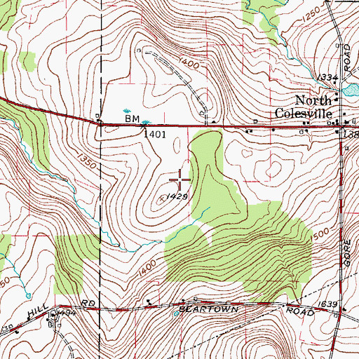 Topographic Map of Windy Hill Farms, NY