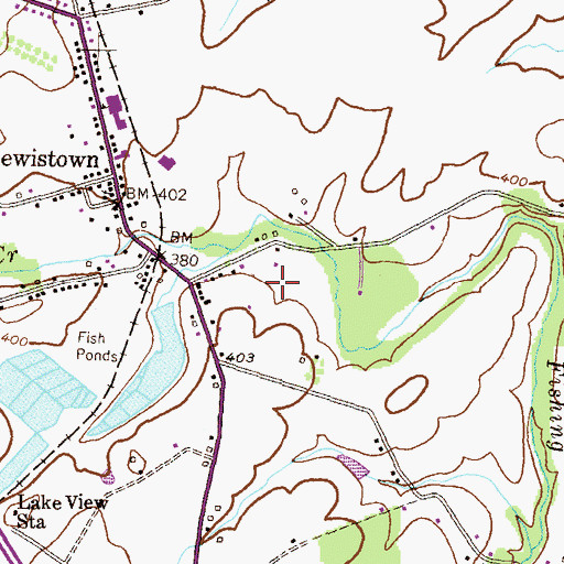 Topographic Map of Findale Farms, MD