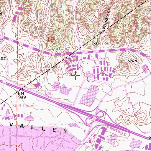 Topographic Map of Windmill Canyon, CA