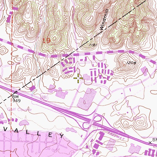 Topographic Map of Windmill Canyon, CA
