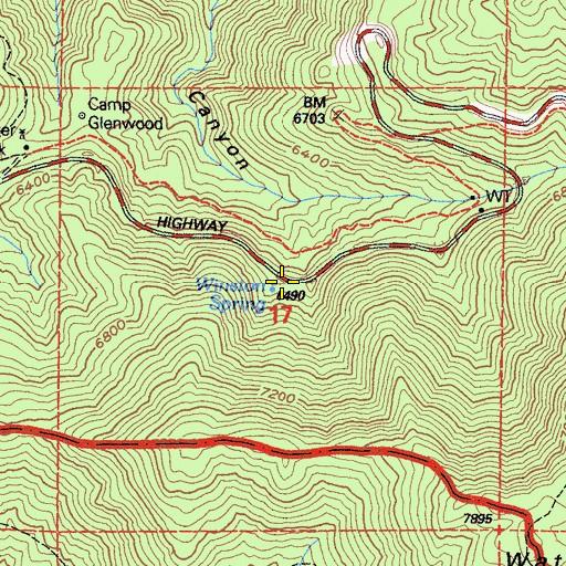 Topographic Map of Winston Spring, CA