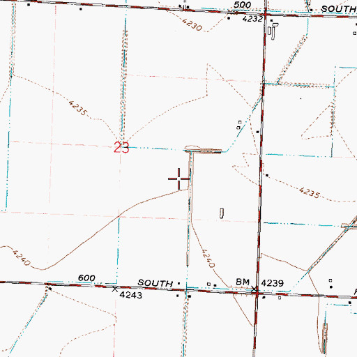 Topographic Map of J 23 Lateral, ID