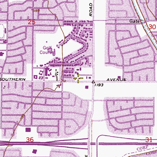Topographic Map of International Baptist College, AZ