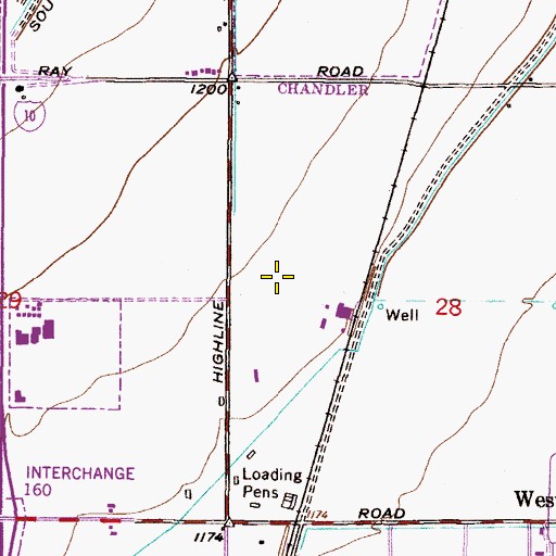 Topographic Map of Valley Christian High School, AZ
