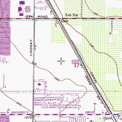 Topographic Map of Highland Elementary School, AZ
