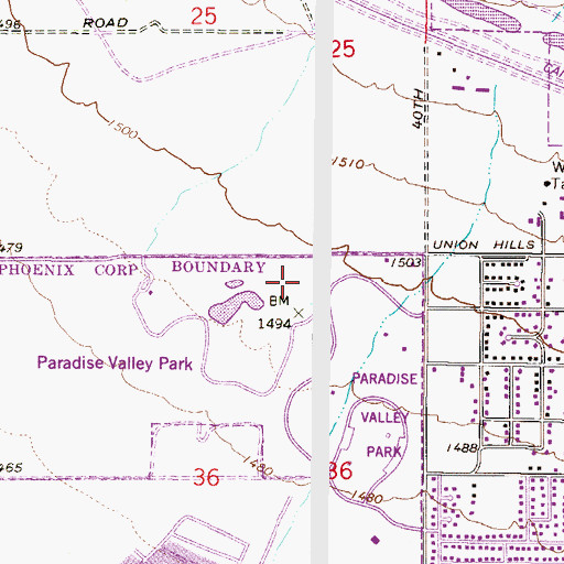 Topographic Map of Arizona Agribusiness and Equine Center Public Charter School, AZ