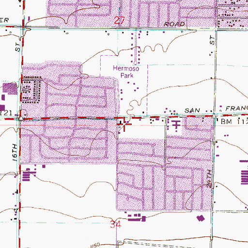 Topographic Map of South Valley Academy, AZ