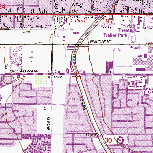 Topographic Map of Tempe Montessori School, AZ