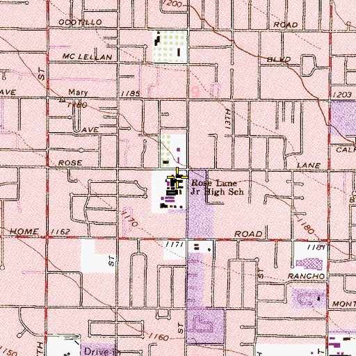 Topographic Map of Madison Rose Lane Elementary School, AZ