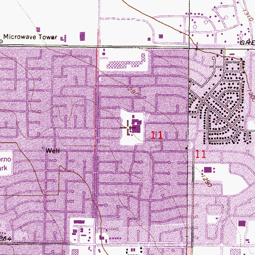 Topographic Map of Desert Foothills Junior High School, AZ