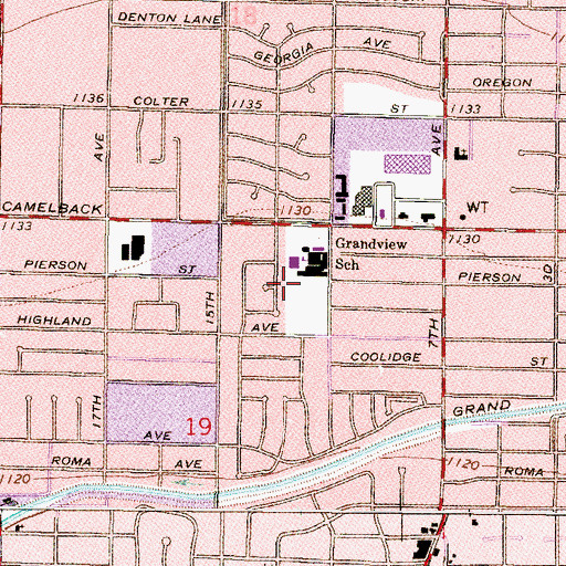 Topographic Map of Osborn Middle School, AZ