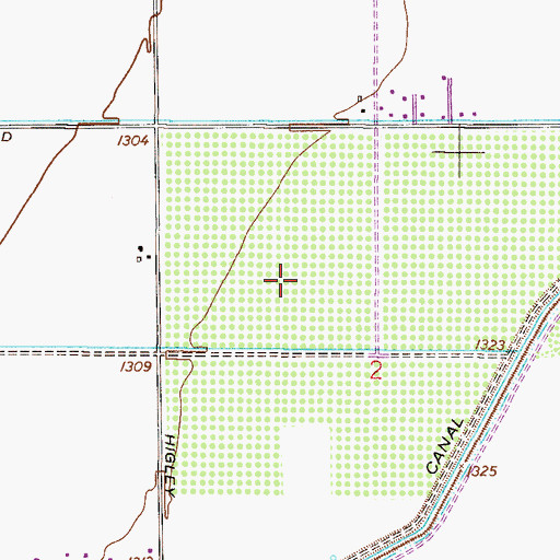 Topographic Map of San Tan Elementary School, AZ