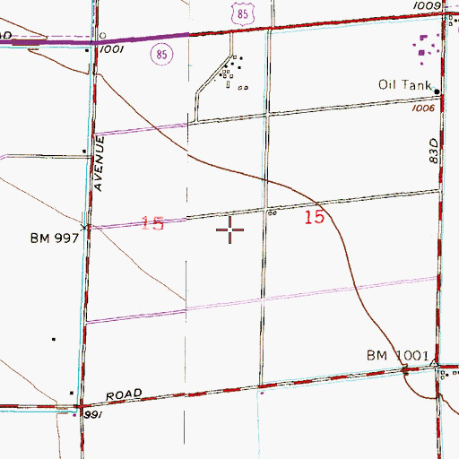 Topographic Map of Dos Rios Elementary School, AZ