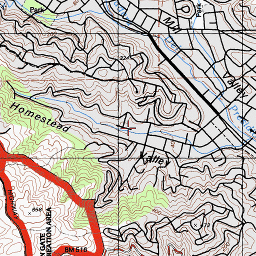 Topographic Map of Marin Horizon School, CA