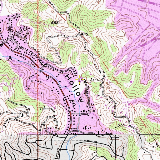 Topographic Map of Brookside School Upper Campus, CA