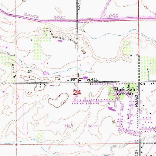 Topographic Map of Willowside Middle School, CA