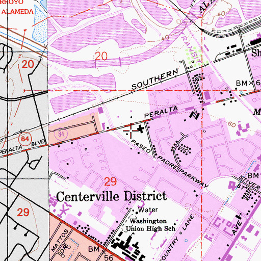 Topographic Map of New Horizons School, CA
