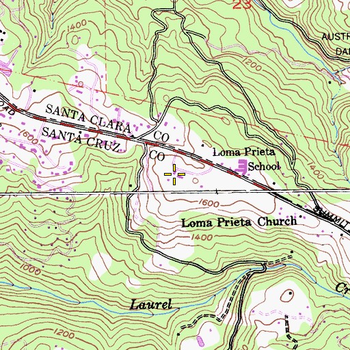 Topographic Map of CT English Middle School, CA