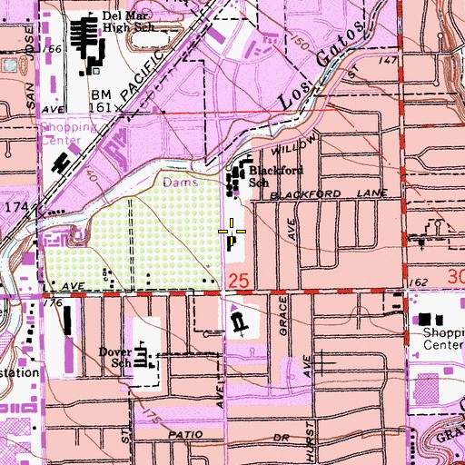 Topographic Map of Valley Christian Elementary School, CA