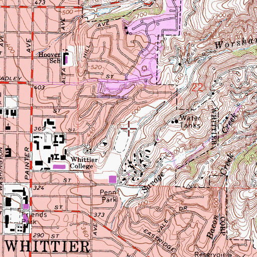 Topographic Map of Worsham Creek, CA