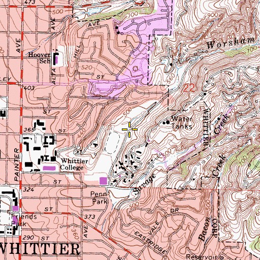 Topographic Map of Worsham Creek, CA