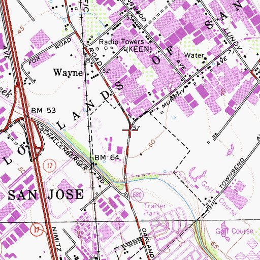 Topographic Map of Silicon Valley School of Nursing, CA