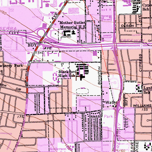 Topographic Map of Harker School, CA