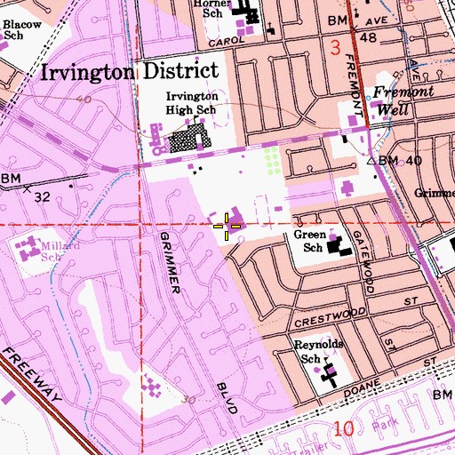 Topographic Map of Vista Alternative School, CA