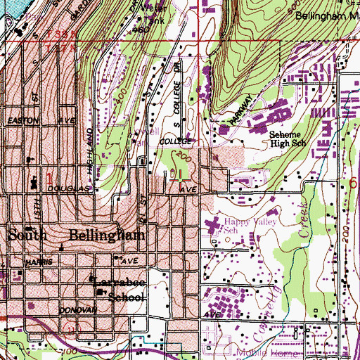 Topographic Map of Well Spring Community School, WA