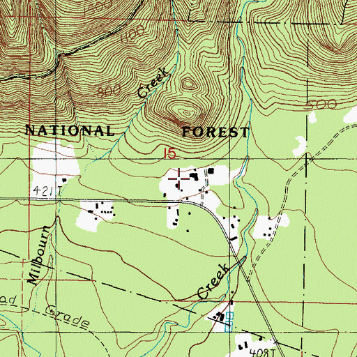 Topographic Map of Lake Quinault Elementary School, WA
