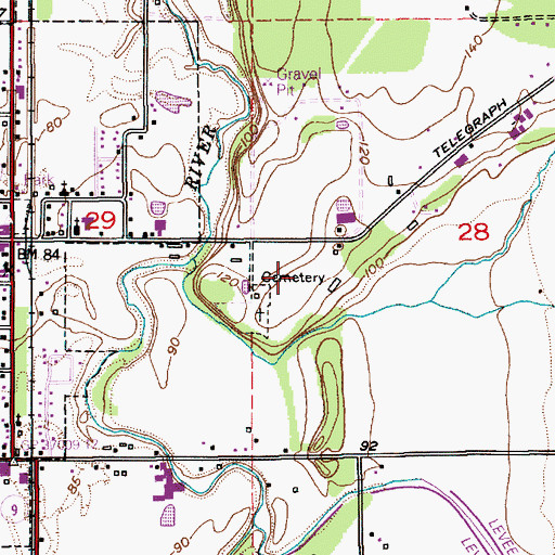 Topographic Map of Nooksack Elementary School, WA