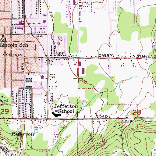 Topographic Map of Little Mountain Elementary School, WA