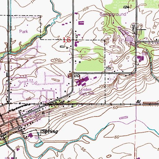 Topographic Map of Lynden School District 504 Office, WA