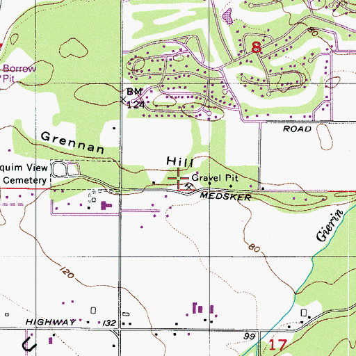 Topographic Map of Mountain View Christian School, WA