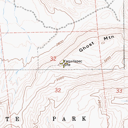 Topographic Map of Yaquitepec Site, CA