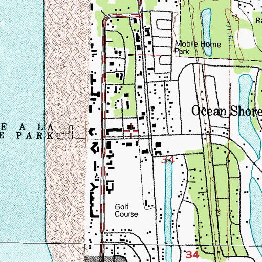 Topographic Map of North Beach School District 64 Office, WA